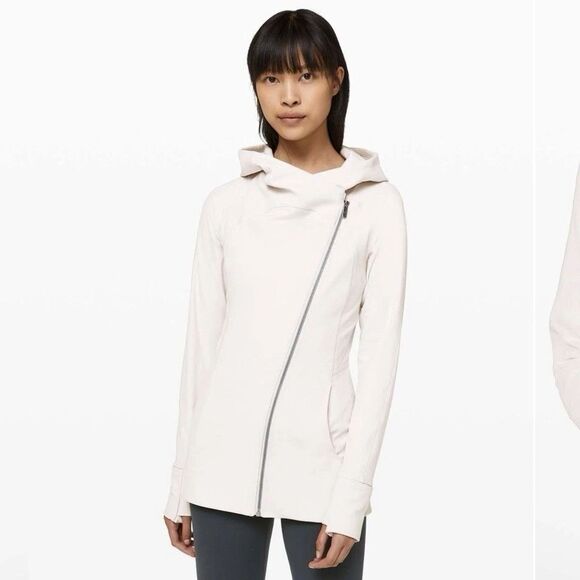 lululemon athletica Tops - Lululemon Every Journey Hoodie Women 4 Light Chrome Nulu Asymmetric Zip